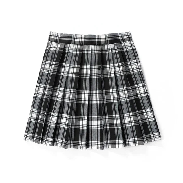 Korean Plaid Pleated Jk Uniform Japanese School Preppy A Line Mini Skirts