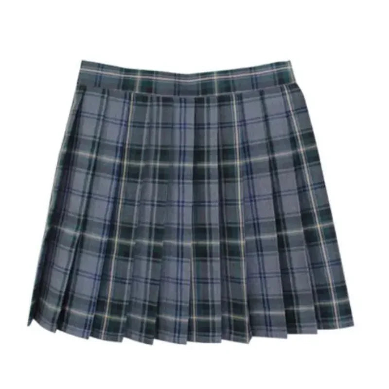 Korean Plaid Pleated Jk Uniform Japanese School Preppy A Line Mini Skirts