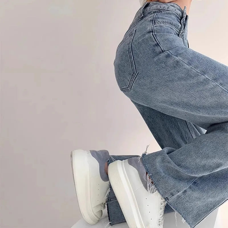 High-waisted Jeans Loose-fit Denim Pants