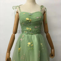 Luxury Floral Embroidery Long Prom Evening Wedding Shooting Dresses