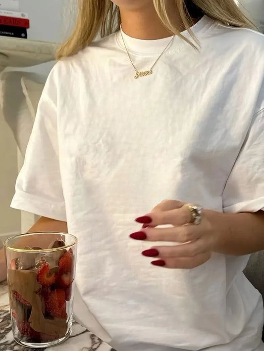 Oversize T-Shirt Unisex Solid Color Tee Top Breathable