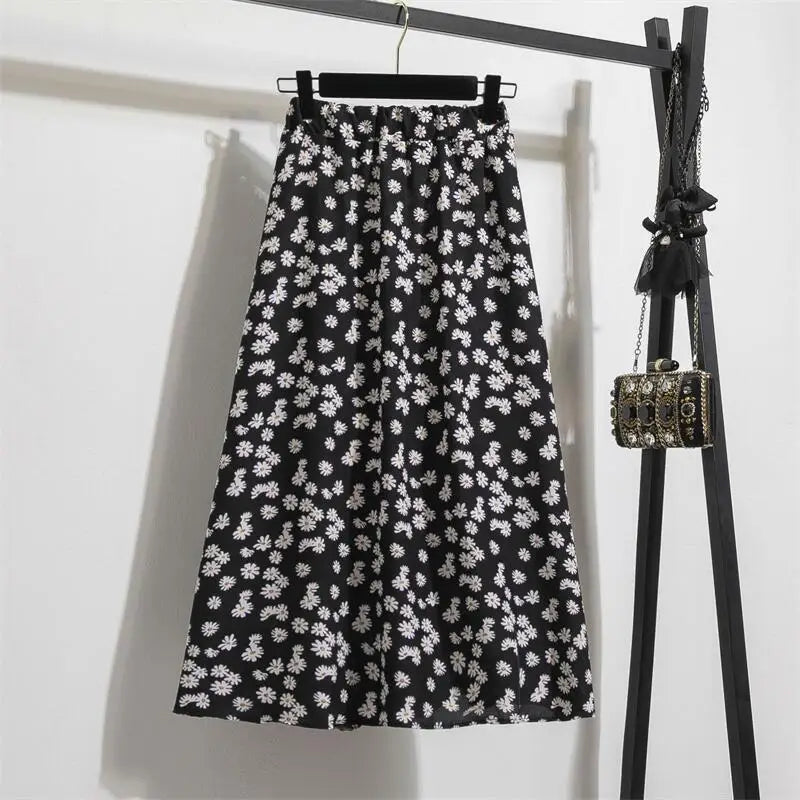 Chiffon Women skirts Casual Floral Printed