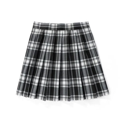 Korean Plaid Pleated Jk Uniform Japanese School Preppy A Line Mini Skirts