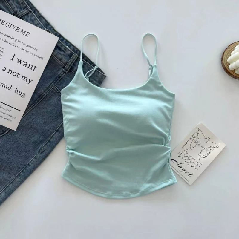 Adjustable Sleeveless Tops Sexy Sweet Slim Elastic Top