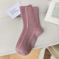 Cashmere Wool Casual Japanese Solid Color Thicker Long Sock Girls Thermal Warm Crew Sock
