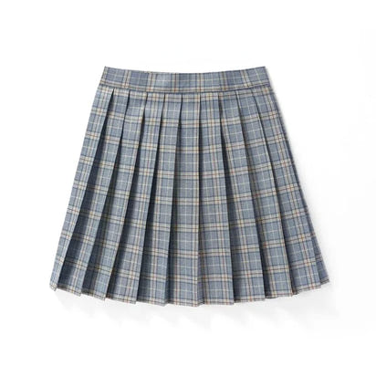 Korean Plaid Pleated Jk Uniform Japanese School Preppy A Line Mini Skirts