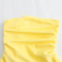 Asymmetrical Strapless Slim Fit Suspenders Tube Top Off Shoulder