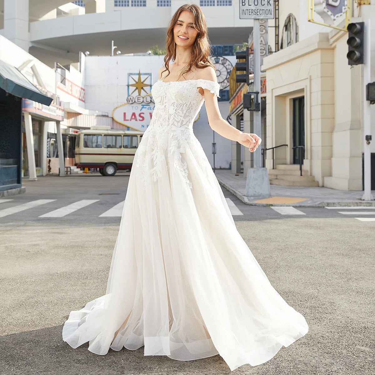Luxury Off Shoulder Lace Wedding Dresses