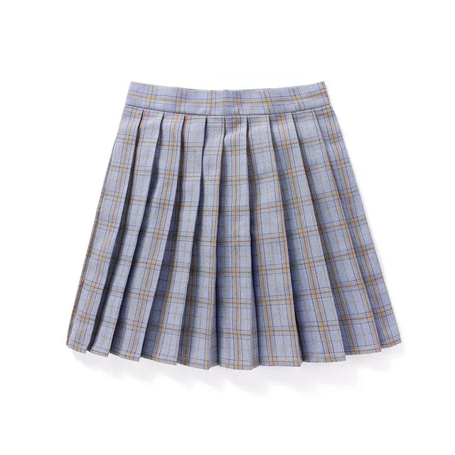 Korean Plaid Pleated Jk Uniform Japanese School Preppy A Line Mini Skirts