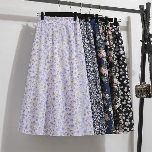 Chiffon Women skirts Casual Floral Printed