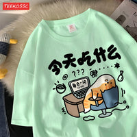 Oversized T-Shirts Cat Prints T Shirts Soft O-Neck