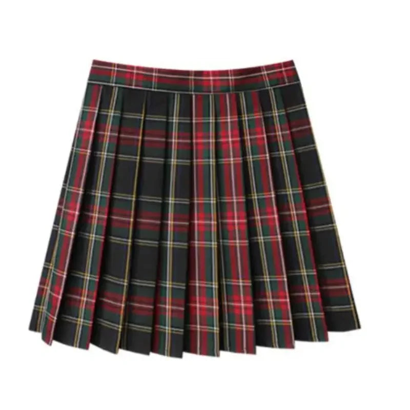 Korean Plaid Pleated Jk Uniform Japanese School Preppy A Line Mini Skirts