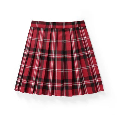 Korean Plaid Pleated Jk Uniform Japanese School Preppy A Line Mini Skirts