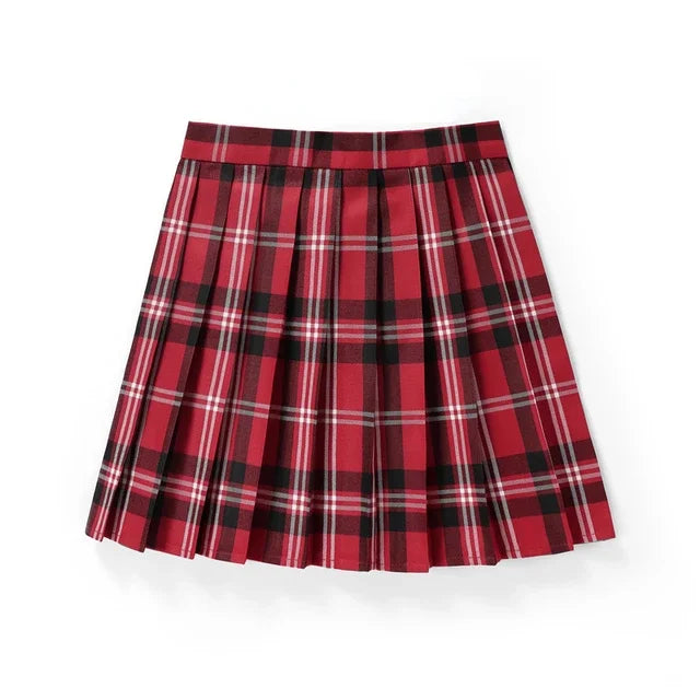 Korean Plaid Pleated Jk Uniform Japanese School Preppy A Line Mini Skirts