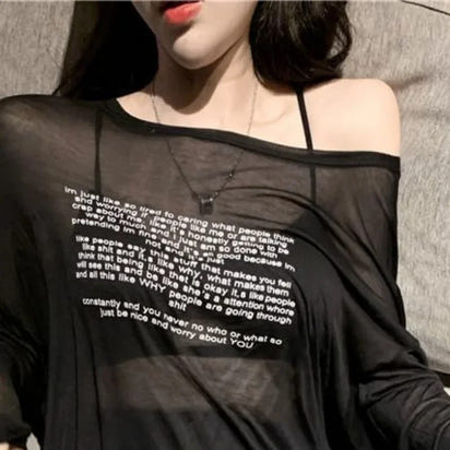 Loose T-shirts for Women Letter Pattern Simple Design Korean Style Summer Clothing Thin