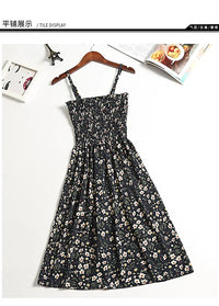 Mini Dresses Female Elastic High Waist Casual Spaghetti Strap Sleeveless