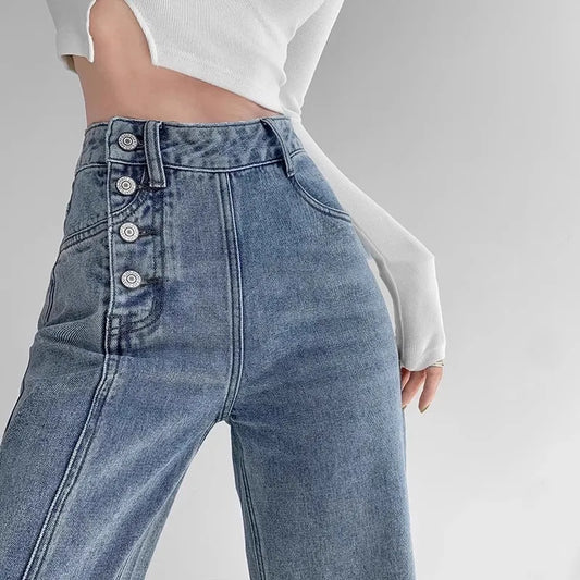 High-waisted Jeans Loose-fit Denim Pants