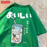 Harajuku Cute Cat Print Oversized T-shirt Streetwear Tops Cotton