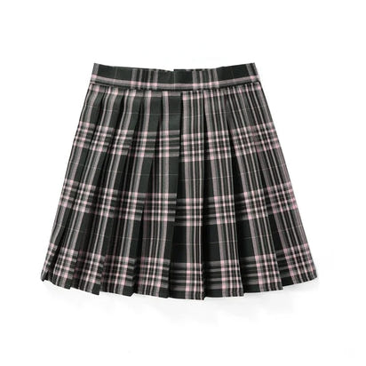 Korean Plaid Pleated Jk Uniform Japanese School Preppy A Line Mini Skirts