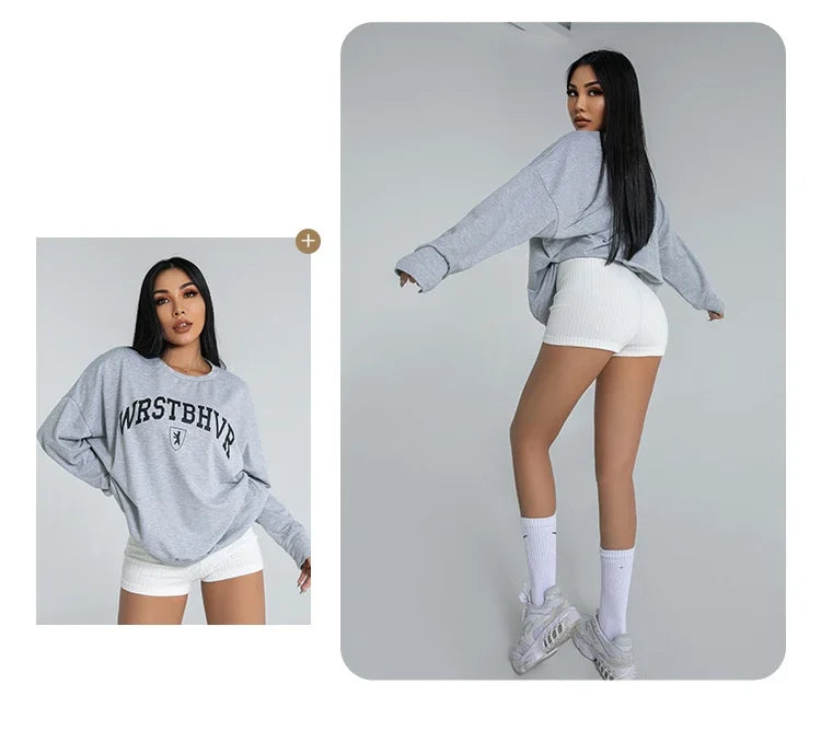 Women's High Waist A-line Knit Sports Shorts Casual Running Slim