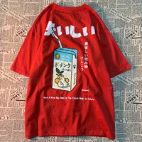 Harajuku Cute Cat Print Oversized T-shirt Streetwear Tops Cotton