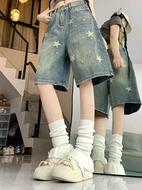 Women High Waist American Retro Denim Pants