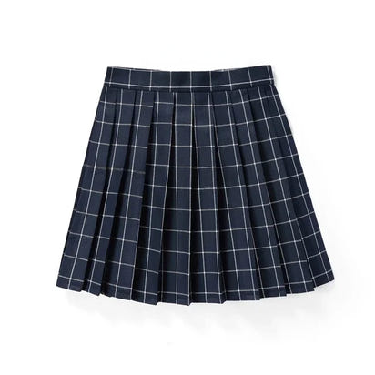 Korean Plaid Pleated Jk Uniform Japanese School Preppy A Line Mini Skirts