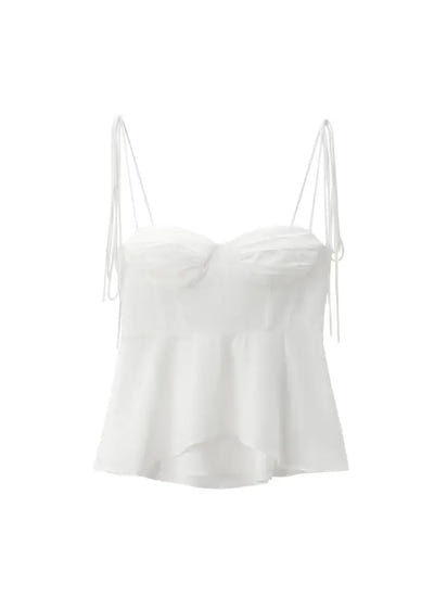 Asymmetric Bustier Tops for Women, Sweetheart Neck, Tied Thin Straps, Side Zipper, Female Camis, Sexy Fashion