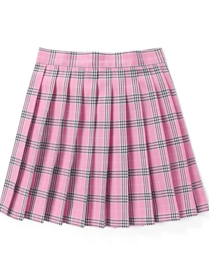 Korean Plaid Pleated Jk Uniform Japanese School Preppy A Line Mini Skirts