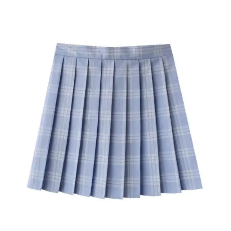 Korean Plaid Pleated Jk Uniform Japanese School Preppy A Line Mini Skirts