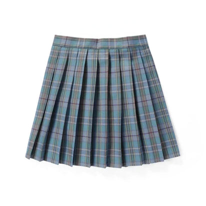 Korean Plaid Pleated Jk Uniform Japanese School Preppy A Line Mini Skirts