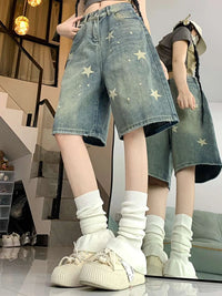 Women High Waist American Retro Denim Pants