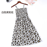 Mini Dresses Female Elastic High Waist Casual Spaghetti Strap Sleeveless