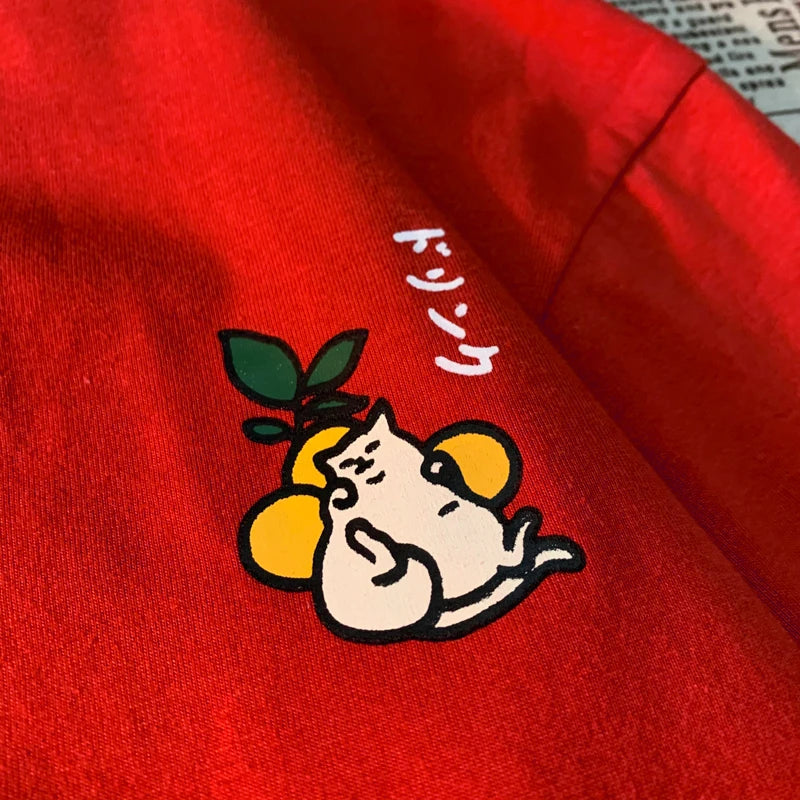 Harajuku Cute Cat Print Oversized T-shirt Streetwear Tops Cotton
