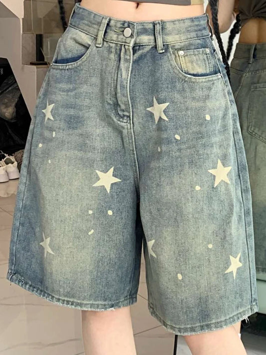 Women High Waist American Retro Denim Pants