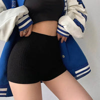 Women's High Waist A-line Knit Sports Shorts Casual Running Slim