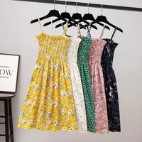 Mini Dresses Female Elastic High Waist Casual Spaghetti Strap Sleeveless