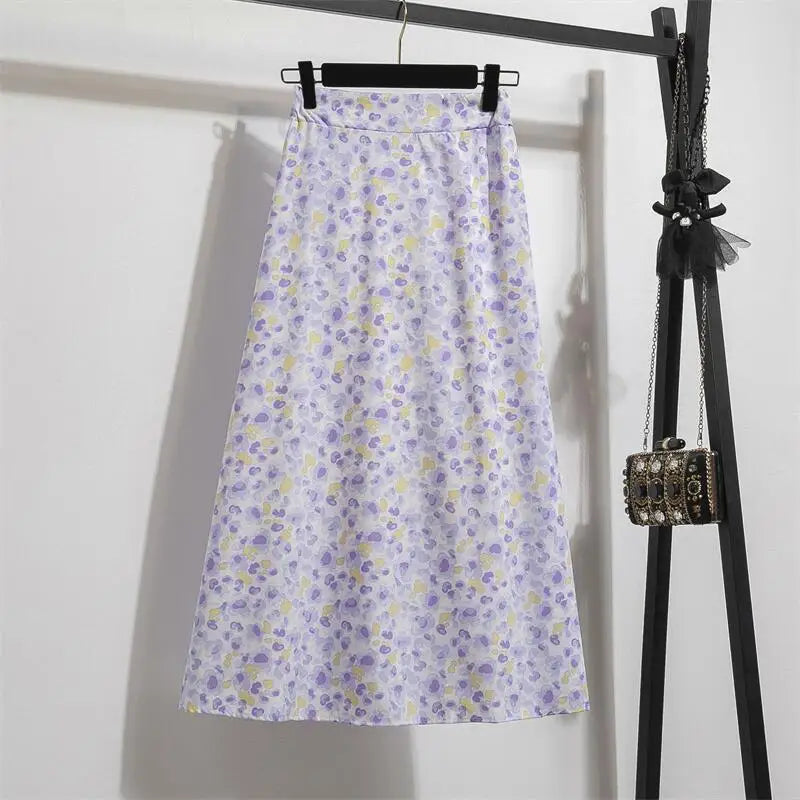 Chiffon Women skirts Casual Floral Printed