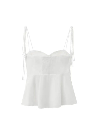 Asymmetric Bustier Tops for Women, Sweetheart Neck, Tied Thin Straps, Side Zipper, Female Camis, Sexy Fashion