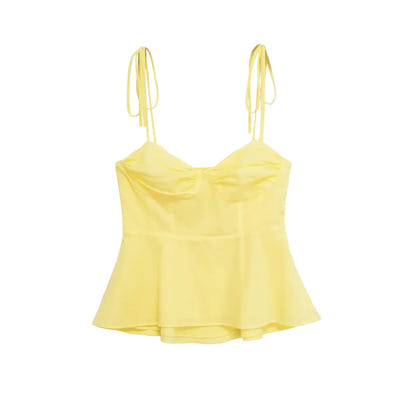 Asymmetric Bustier Tops for Women, Sweetheart Neck, Tied Thin Straps, Side Zipper, Female Camis, Sexy Fashion