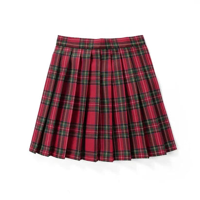 Korean Plaid Pleated Jk Uniform Japanese School Preppy A Line Mini Skirts