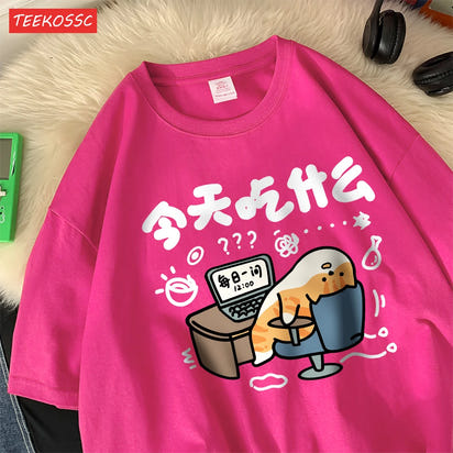 Oversized T-Shirts Cat Prints T Shirts Soft O-Neck