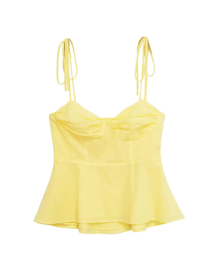 Asymmetric Bustier Tops for Women, Sweetheart Neck, Tied Thin Straps, Side Zipper, Female Camis, Sexy Fashion