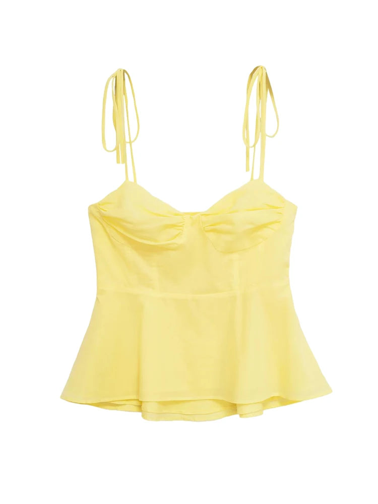 Asymmetric Bustier Tops for Women, Sweetheart Neck, Tied Thin Straps, Side Zipper, Female Camis, Sexy Fashion