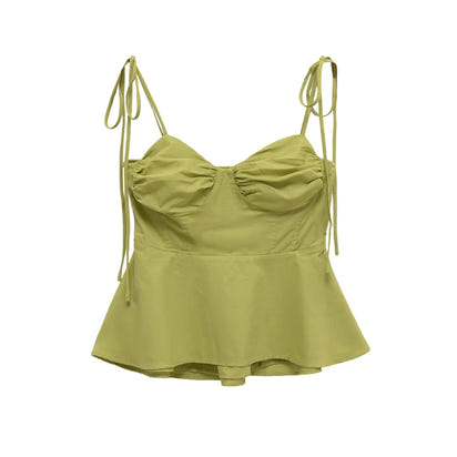 Asymmetric Bustier Tops for Women, Sweetheart Neck, Tied Thin Straps, Side Zipper, Female Camis, Sexy Fashion