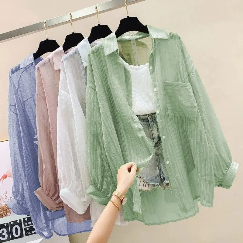 Elegant Perspective Thin Chiffon Cardigan