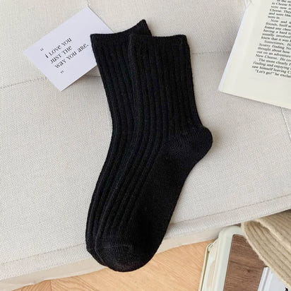 Cashmere Wool Casual Japanese Solid Color Thicker Long Sock Girls Thermal Warm Crew Sock