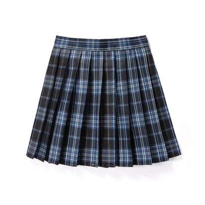 Korean Plaid Pleated Jk Uniform Japanese School Preppy A Line Mini Skirts