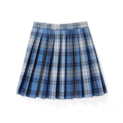 Korean Plaid Pleated Jk Uniform Japanese School Preppy A Line Mini Skirts
