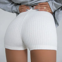 Women's High Waist A-line Knit Sports Shorts Casual Running Slim